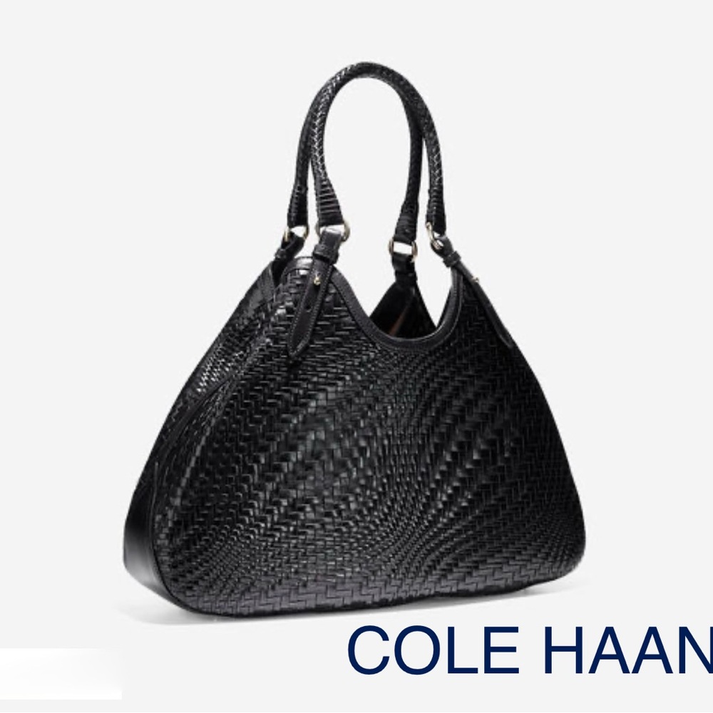 Cole Haan LIMITED EDITION Genevieve Woven Shoulder Bag Black